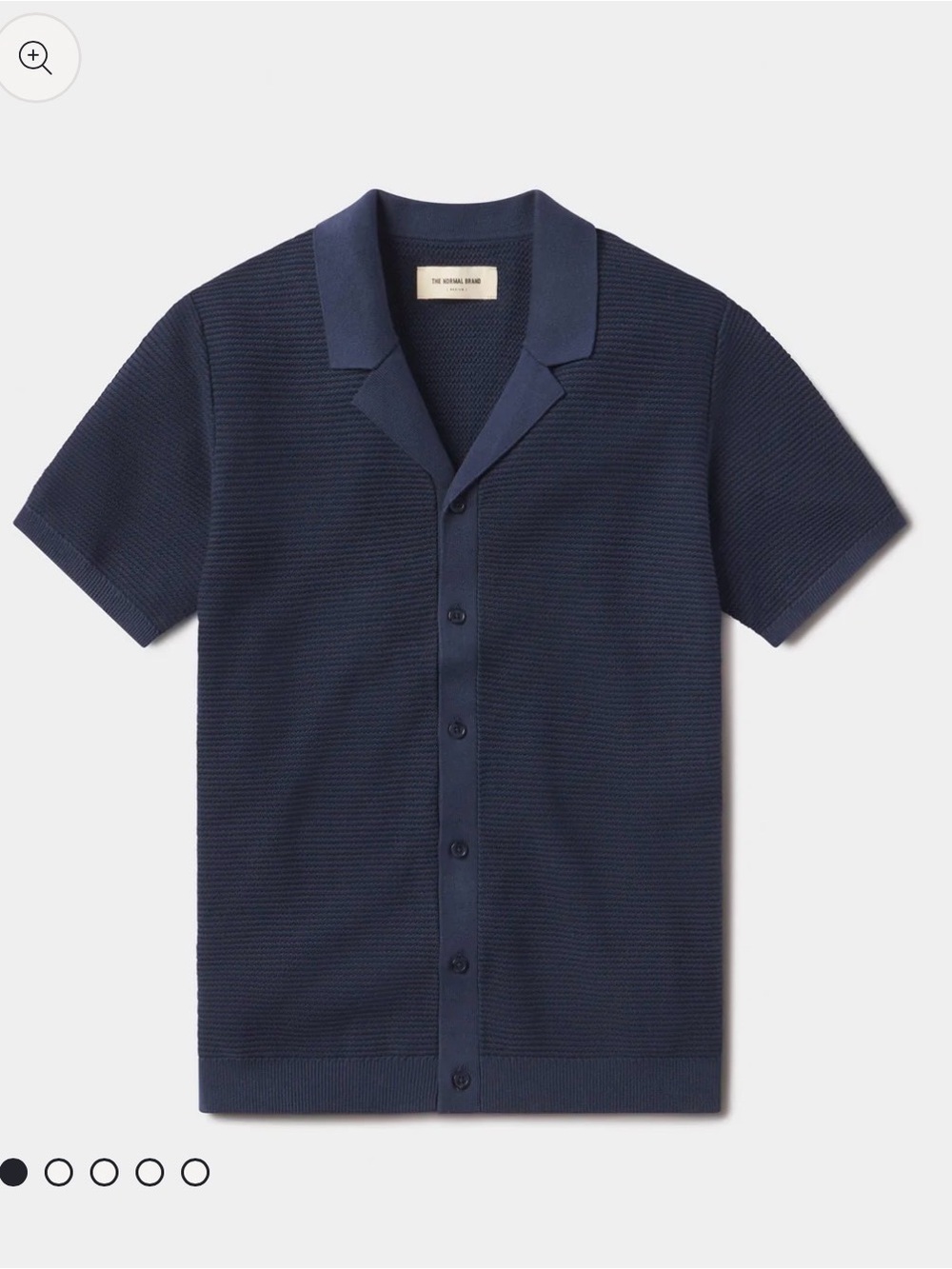 Robles Birdseye Knit Camp Button Up in Denim/Dark Navy